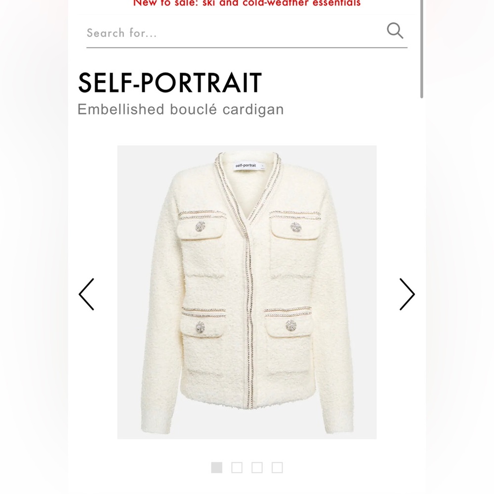 SELF-PORTRAIT
Embellished bouclé cardigan